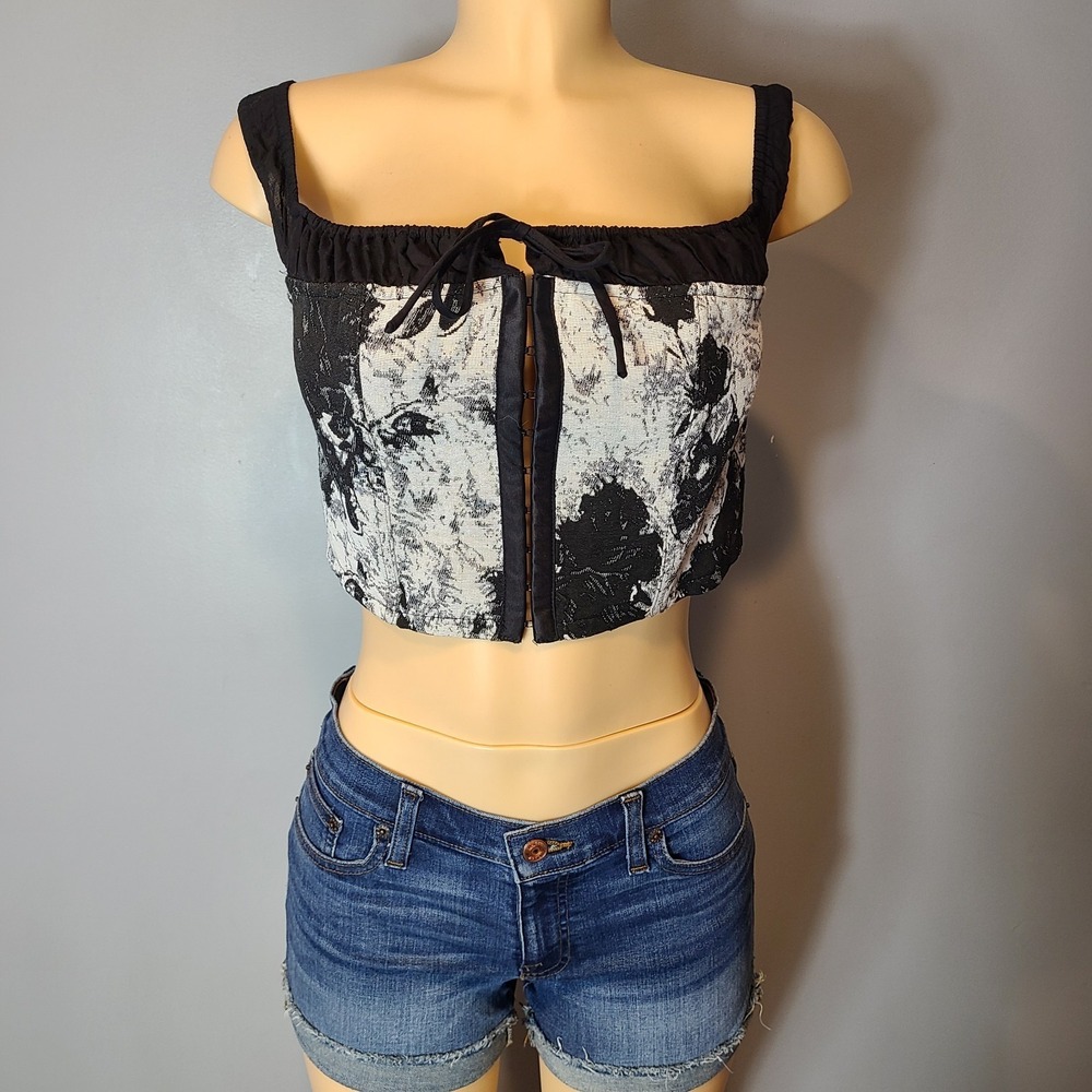 Windsor Corset Top Women Bustier Small Milkmaid Festival Tapestry Gypsy NWT